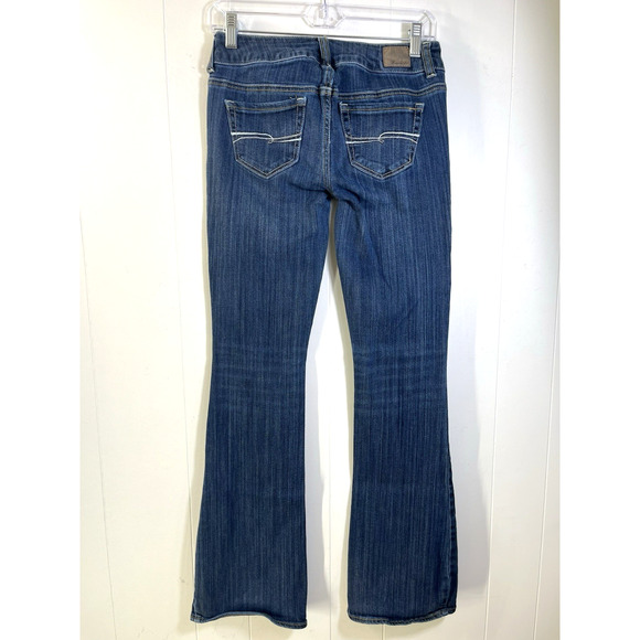 Forever 21 Y2K Low Rise Boot Cut Jeans Size 26 Medium Wash Blue Western Rodeo - Picture 2 of 12